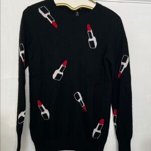 AQUA Cashmere Lipstick Pattern Sweater